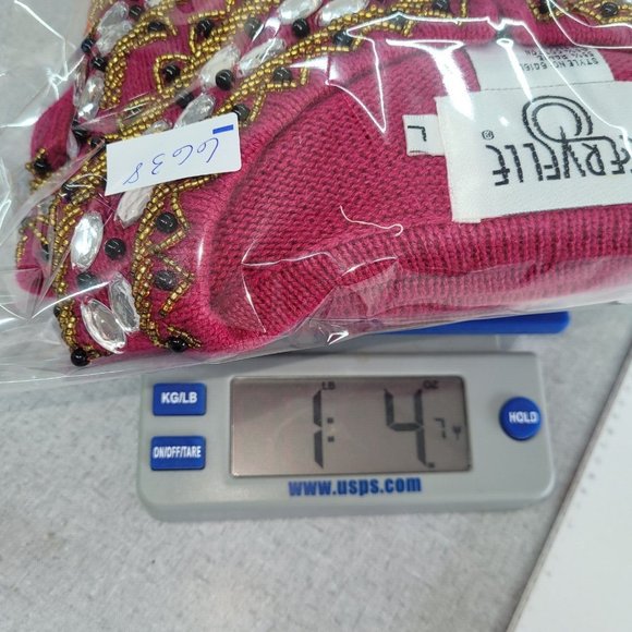 Cervelle Sweater Women L Vintage Beaded Embroidered Cardigan Removable Pads Pink - Picture 11 of 11